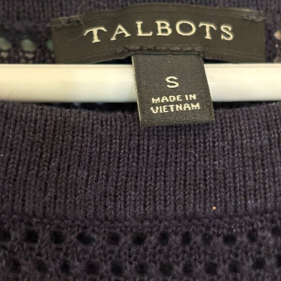 Talbots Womens Linen & Viscose Knit Top Size S Elbow Sleeves & Side Slits - Picture 3 of 11